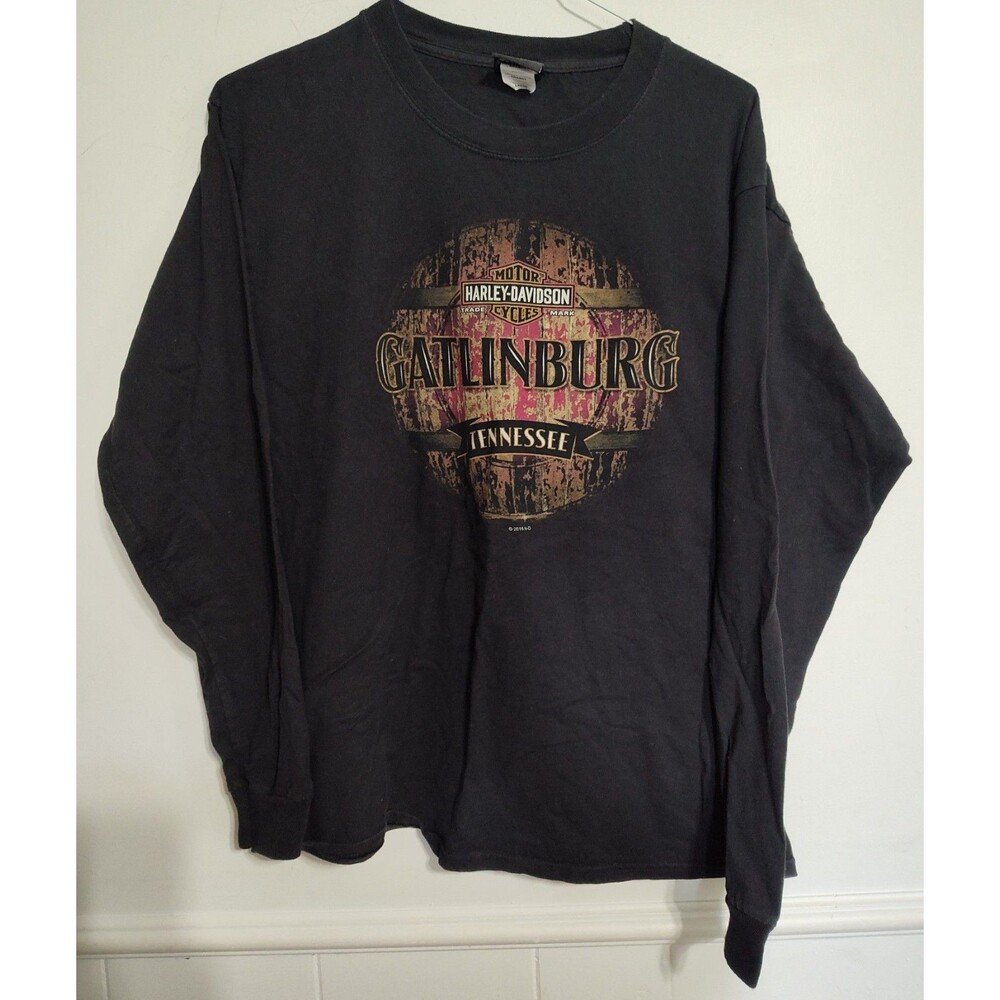 Harley Davidson T-shirt Long Sleeve Size Large Gatlinburg TN Hillbilly HD biker